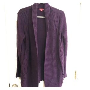 Purple knit sweater with pockets